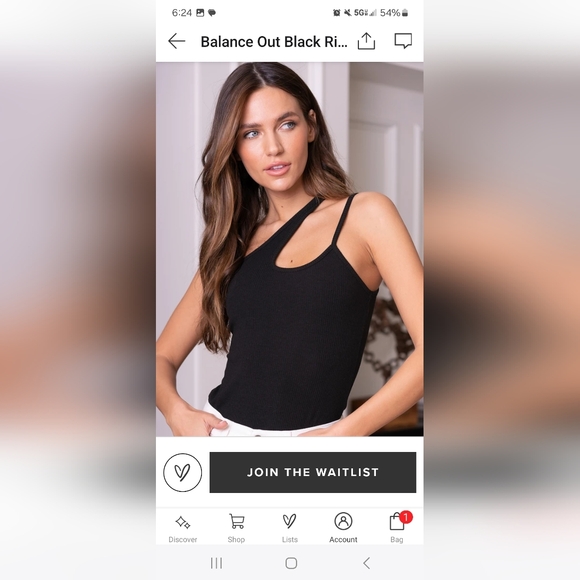 NWOT One Shoulder Women's Tank - Picture 5 of 6